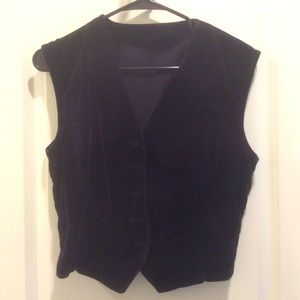 Vintage Black Velvet Vest